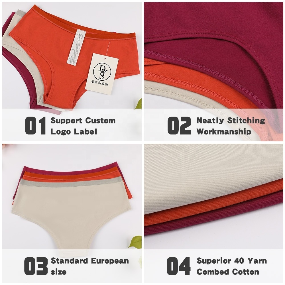 Custom Your Own Brand Underwear Womens Cotton Panty Boxer Shorts For Women Plus Size Teen Young Girl Tight Panties