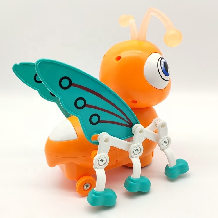 BO cute plastic toy bees flapping wings kids electric toys with light and music