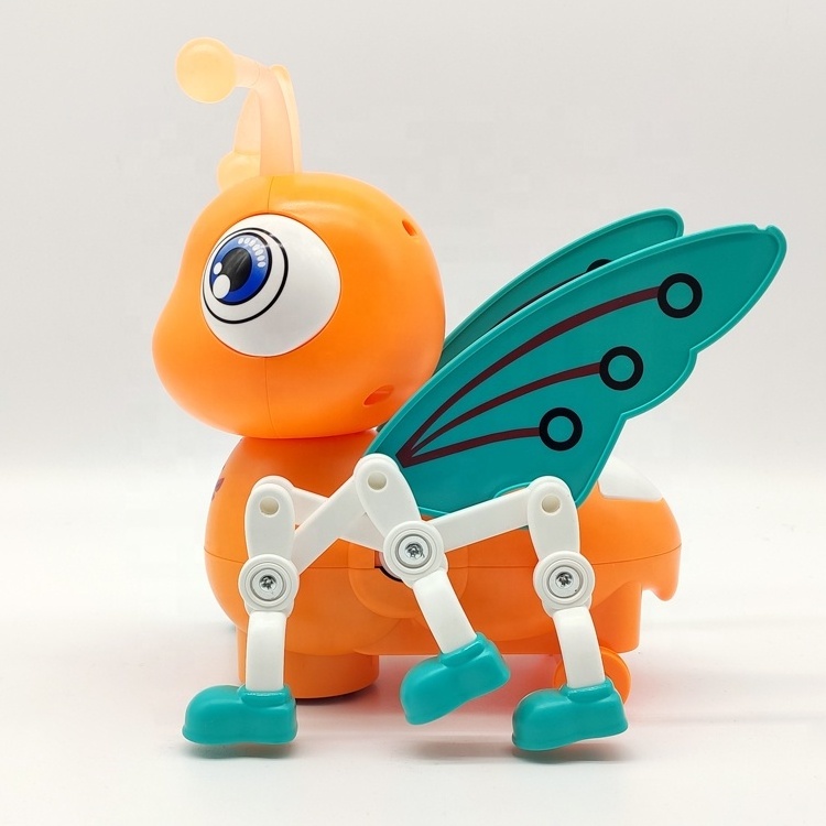 BO cute plastic toy bees flapping wings kids electric toys with light and music