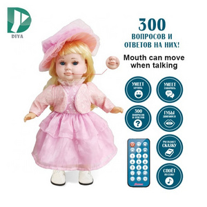 Russian language intelligent conversation smart doll mouth can move multifunction interactive talking baby doll for children