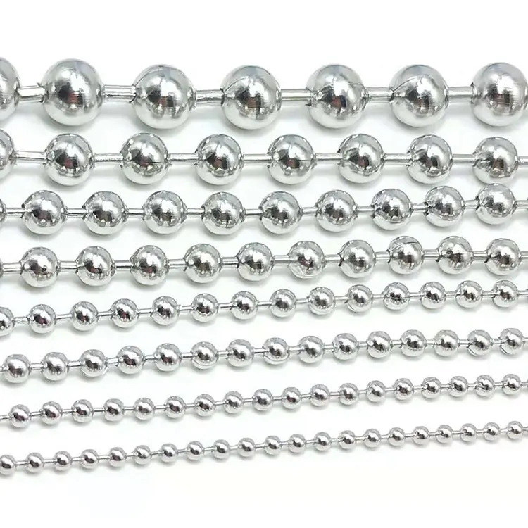 Strong 304 Stainless Steel Necklace Chain Stainless Steel Ball Chain For Jewelry Curtain Accessories Dog