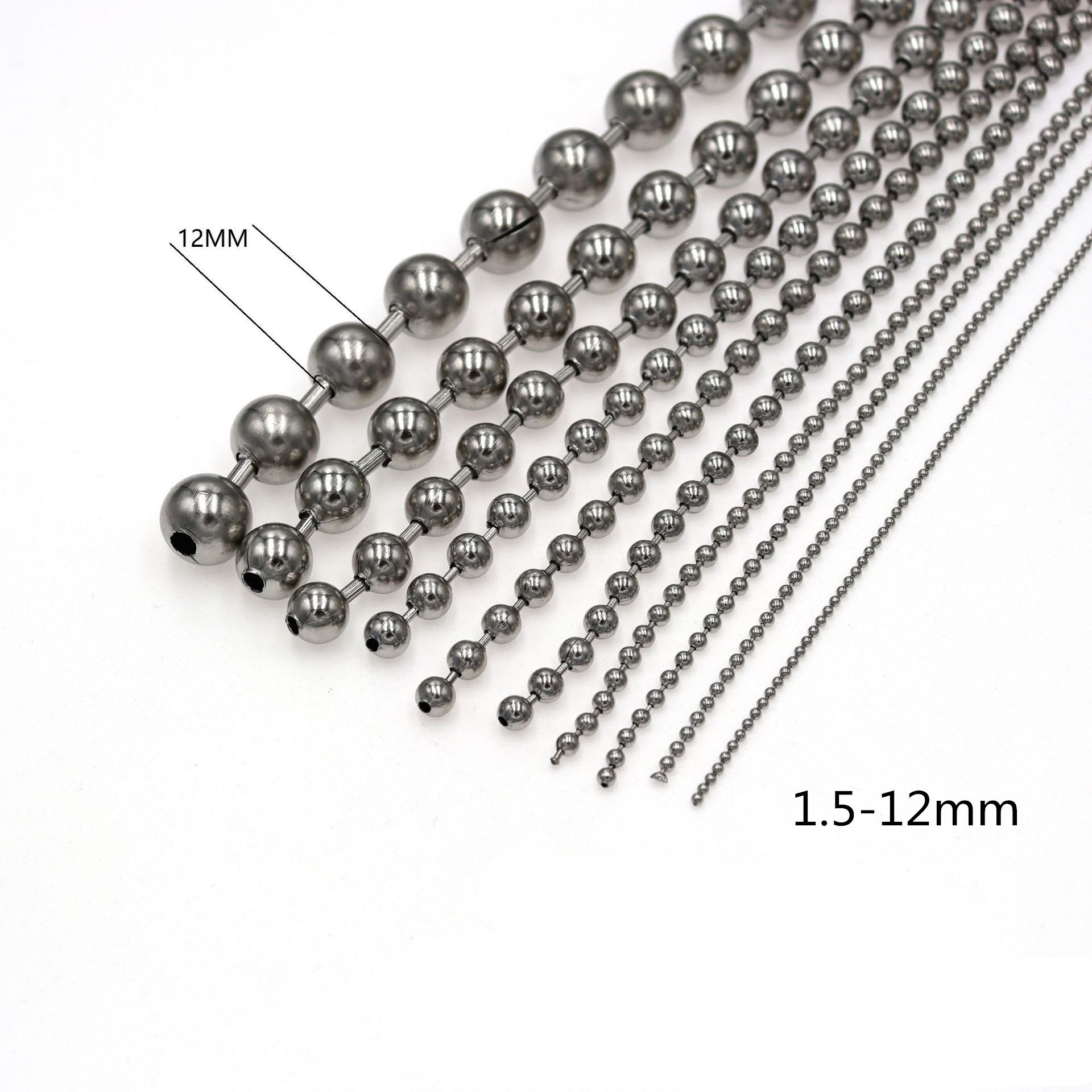 Strong 304 Stainless Steel Necklace Chain Stainless Steel Ball Chain For Jewelry Curtain Accessories Dog