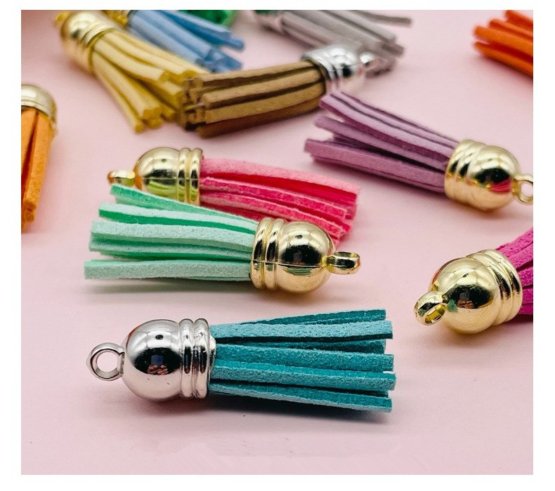 Earring jewelry findings hanging keychain pendant 4cm length faux suede leather tassel