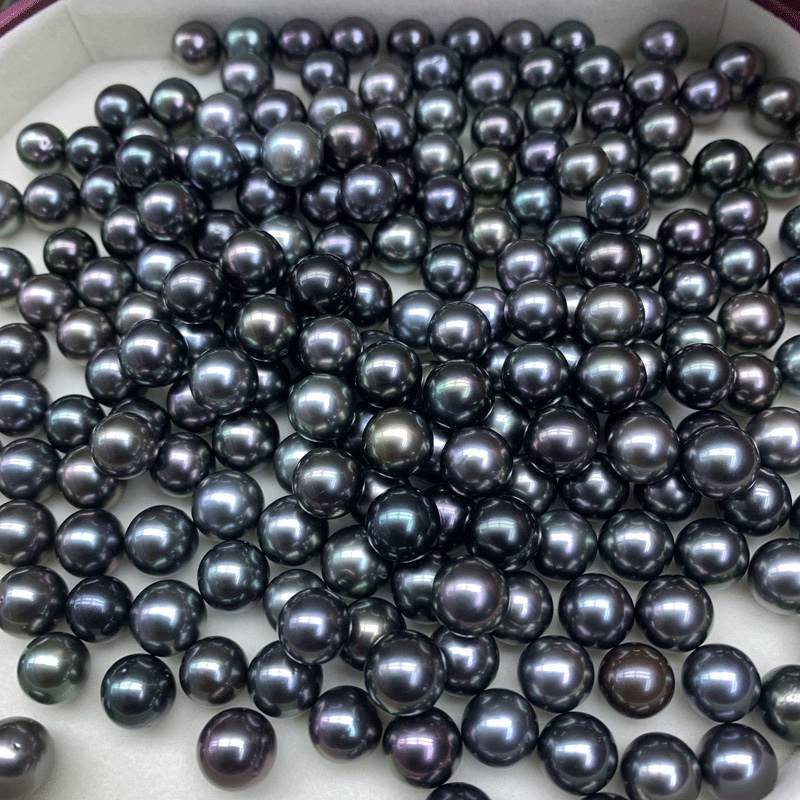 wholesale grade 4A perfect no flaw smooth 8 to 9mm black loose natural tahitian black pearl