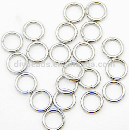 Wholesale 6mm DIY jewelry findings accessory Stainless steel open jump ring with silver plated