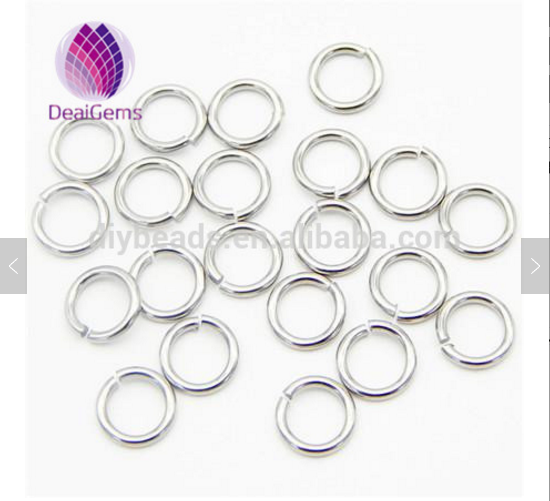 Wholesale 6mm DIY jewelry findings accessory Stainless steel open jump ring with silver plated