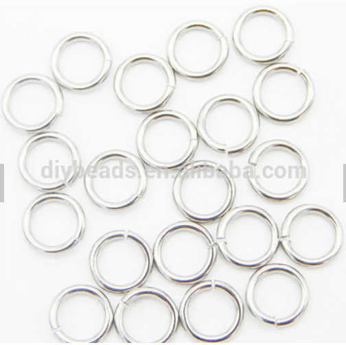 Wholesale 6mm DIY jewelry findings accessory Stainless steel open jump ring with silver plated