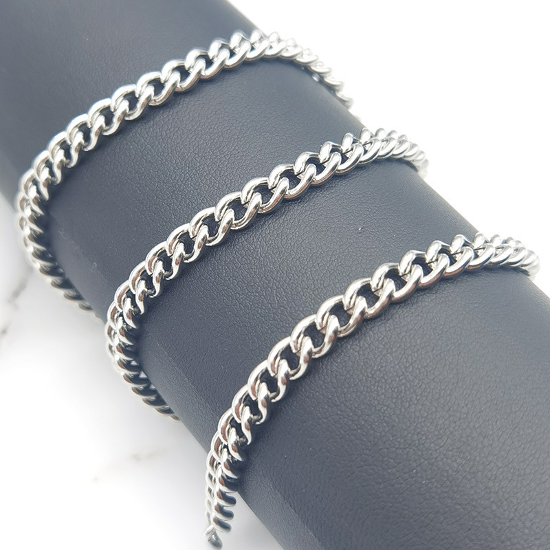 Factory supply multi-specification side body basic chain wholesale stainless steel twisted chain for jewelry making DIY