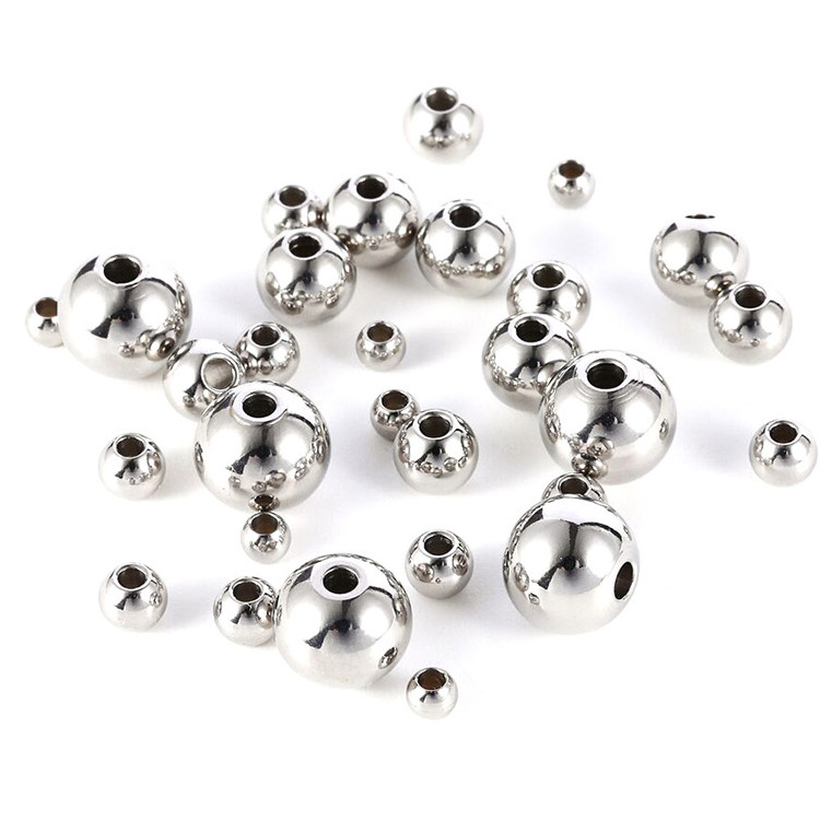 Spacer beads wholesale stainless steel round beads for DIY jewelry