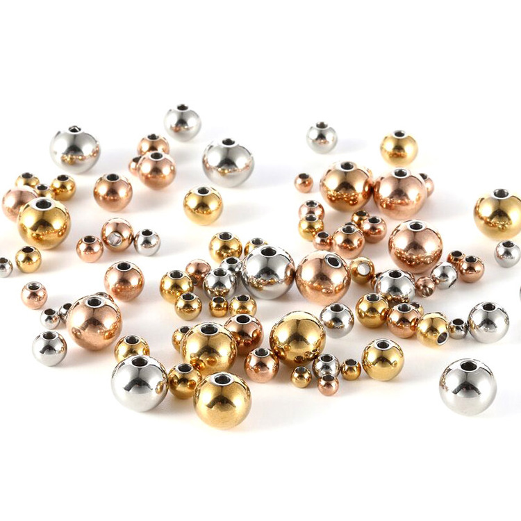 Spacer beads wholesale stainless steel round beads for DIY jewelry