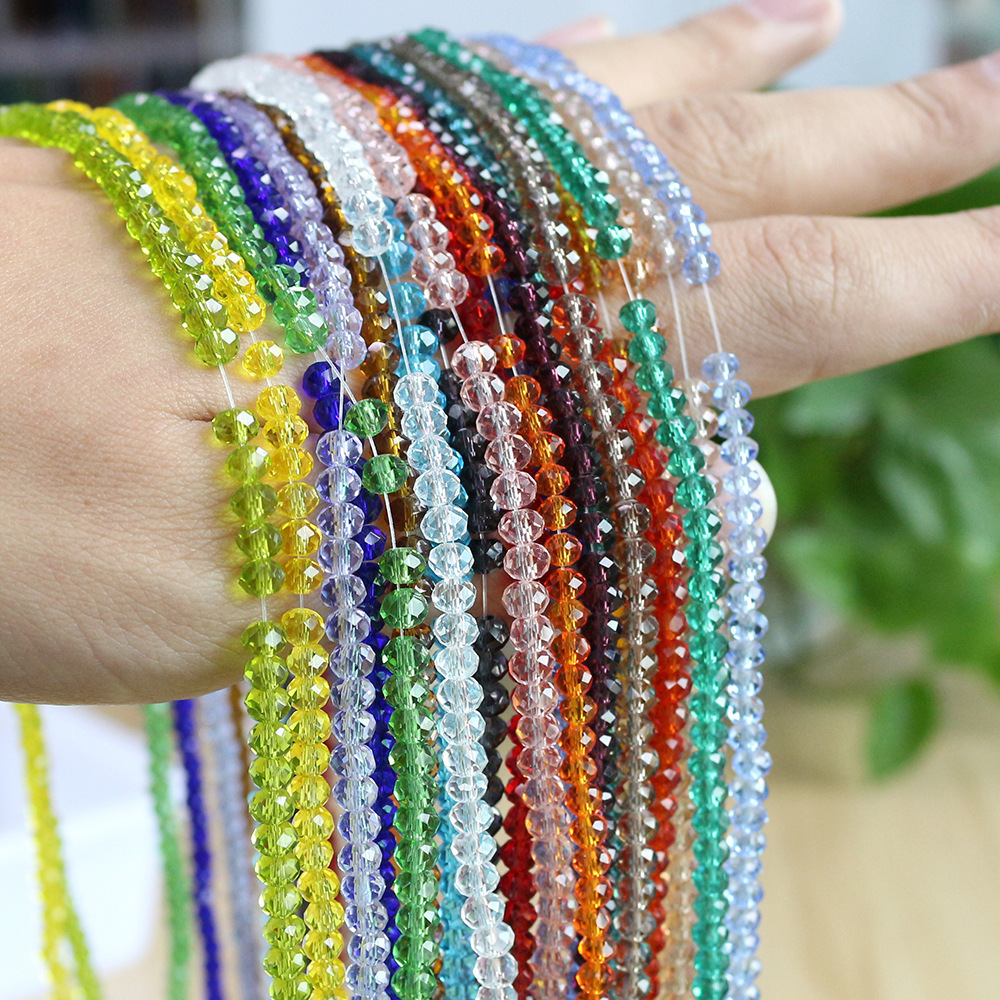 Wholesale factory price 2mm-10mm rondelle faceted AB glass crystal beads for jewelry making