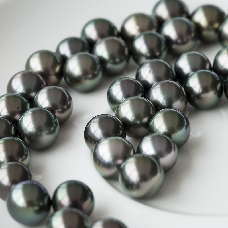 wholesale grade 4A perfect no flaw smooth 8 to 9mm black loose natural tahitian black pearl