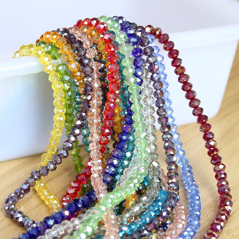 Wholesale factory price 2mm-10mm rondelle faceted AB glass crystal beads for jewelry making