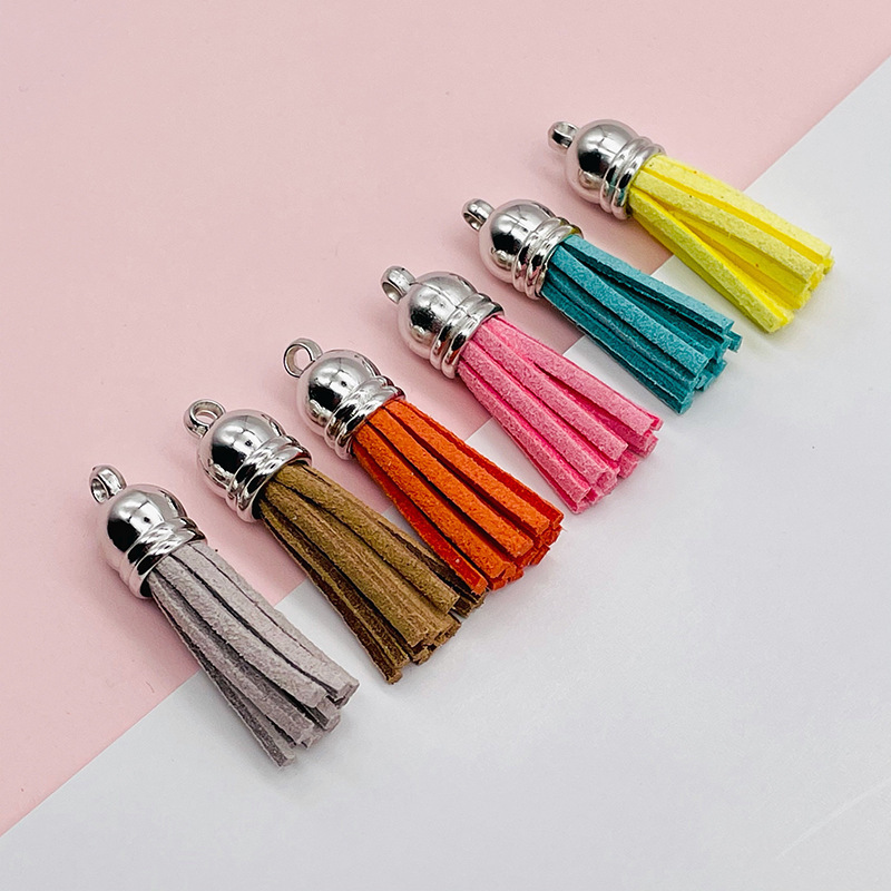 Earring jewelry findings hanging keychain pendant 4cm length faux suede leather tassel