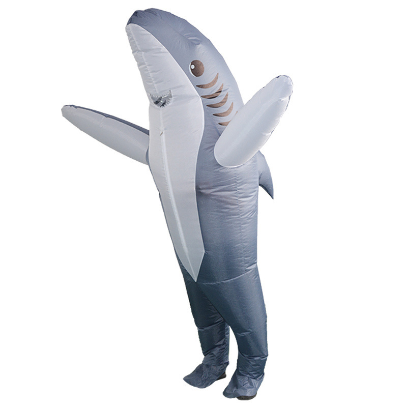 Hot Selling Funny Full Body Costume Blue Inflatable Dolphin Shark Costume For Adult