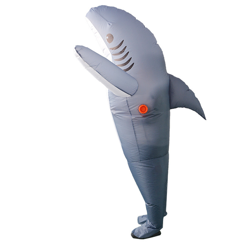 Hot Selling Funny Full Body Costume Blue Inflatable Dolphin Shark Costume For Adult