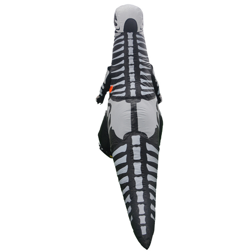 Halloween Inflatable Dinosaur Skeleton Black Jumpsuit Cosplay Costume Adult And Kids Costumes