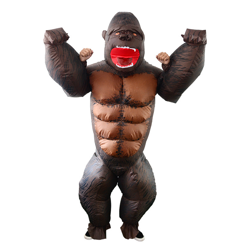 Gibbon Chimp Monkey King Kong Fancy Dress Blow Up Suit Adult Orangutan Gorilla Inflatable Costume