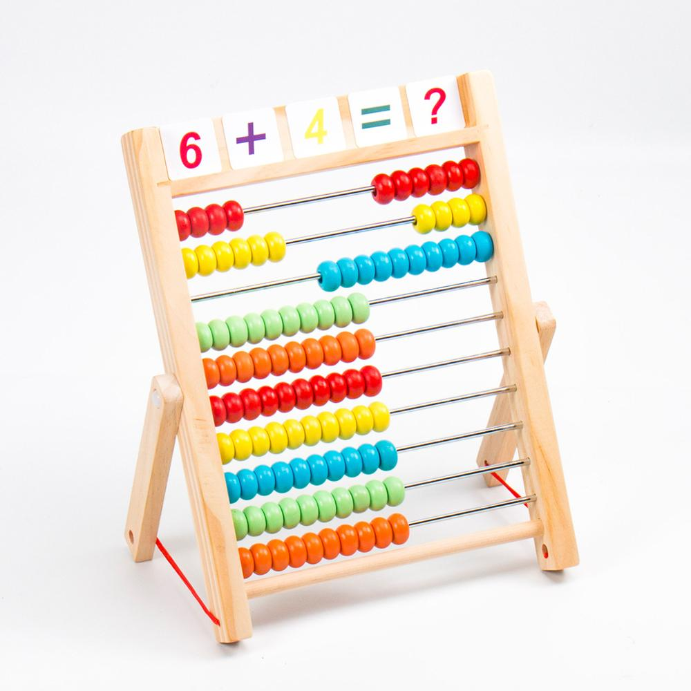 Rainbow Wooden toy Counting Bead Abacus With Kids abacus beads wooden step by step learning puzzle board