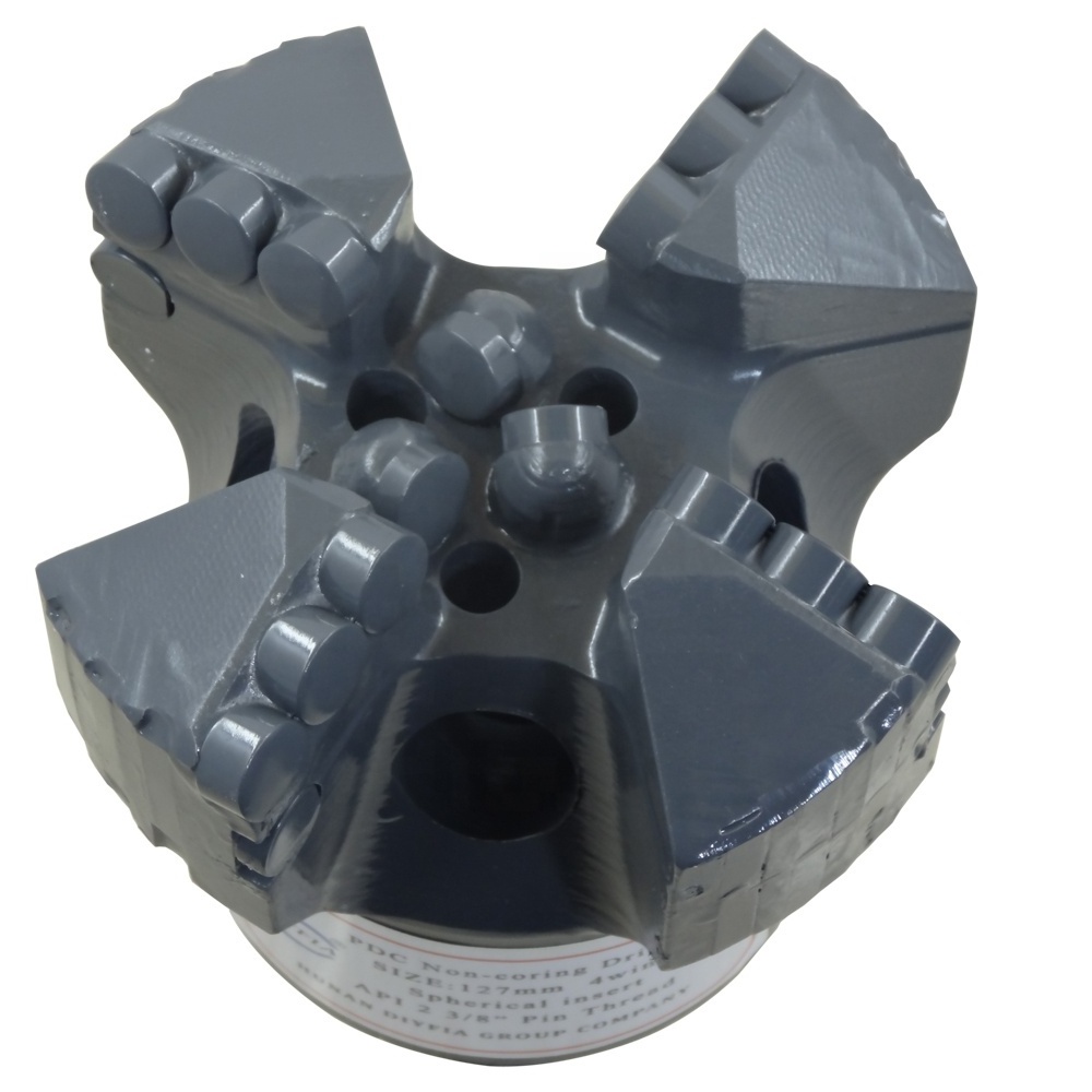 2023 New Hot Selling Market 3 blades 125/127mm pdc drill bit with spherical insert cutter  for mining drilling