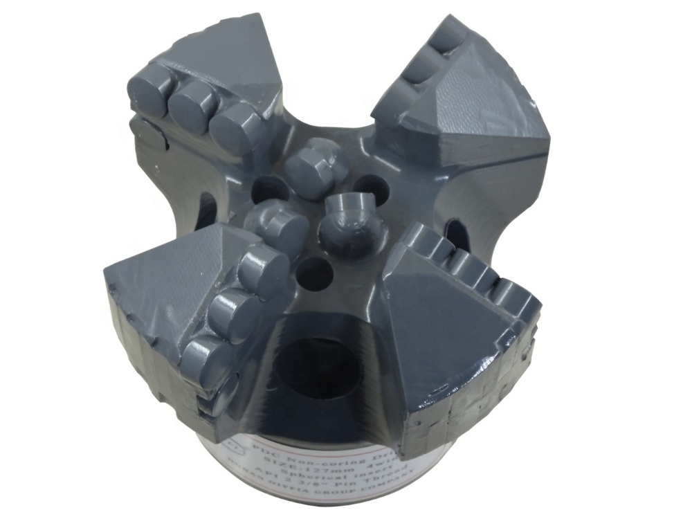 2023 New Hot Selling Market 3 blades 125/127mm pdc drill bit with spherical insert cutter  for mining drilling