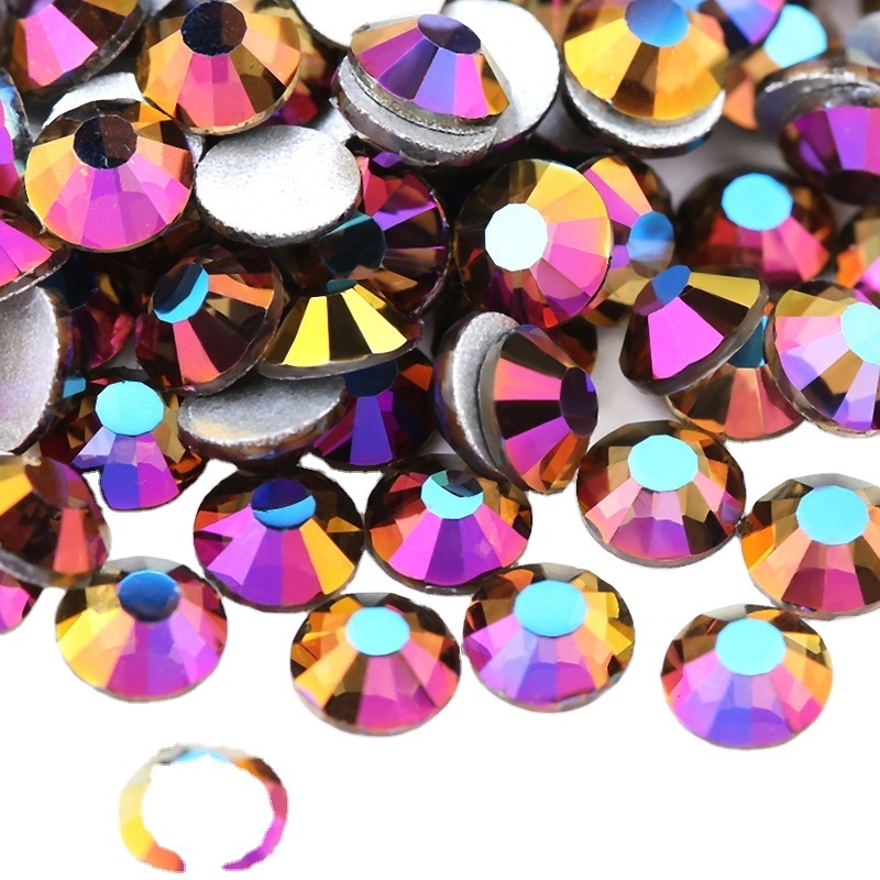 Crystal Flat Brilliant Round Rhinestones Resin Stones Glitter Gems Transparent Faux Diamond