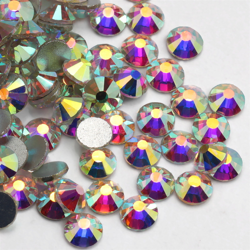 Crystal Flat Brilliant Round Rhinestones Resin Stones Glitter Gems Transparent Faux Diamond