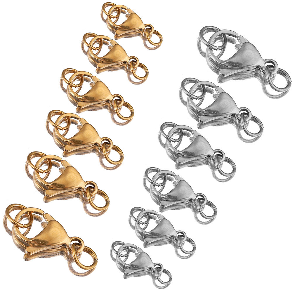 20pcs/bag Fashion Jewelry Findings & Componenecklace Making Jewelry Findings Stainless Steel Lobster Claw Clasps