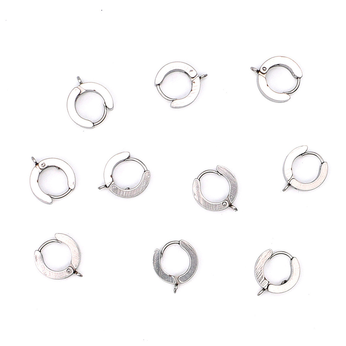 Custom cheap wholesale ear jewelry accessories stainless steel hoop earrings findings for components DIY jewelry making supplier