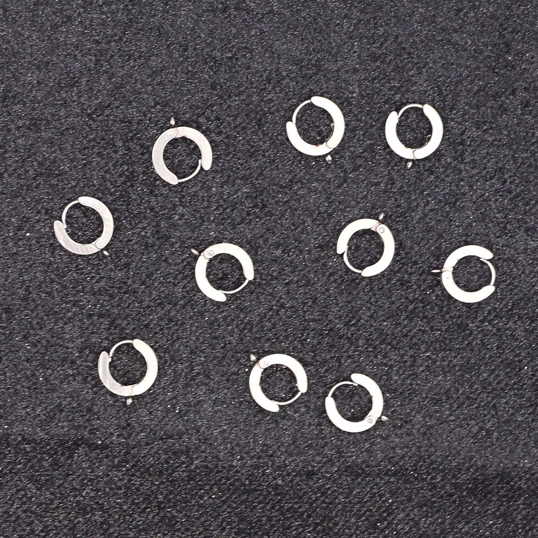 Custom cheap wholesale ear jewelry accessories stainless steel hoop earrings findings for components DIY jewelry making supplier