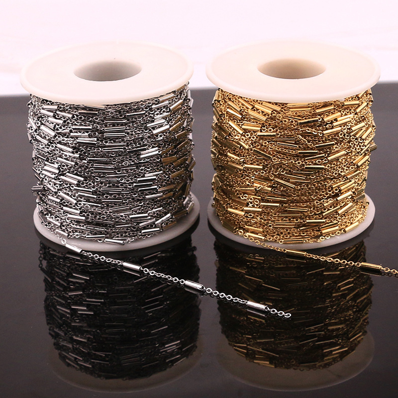 10meters/roll Gold Plated Stainless Steel Necklace Chain Bulk For Jewelry Making Diy Decoration