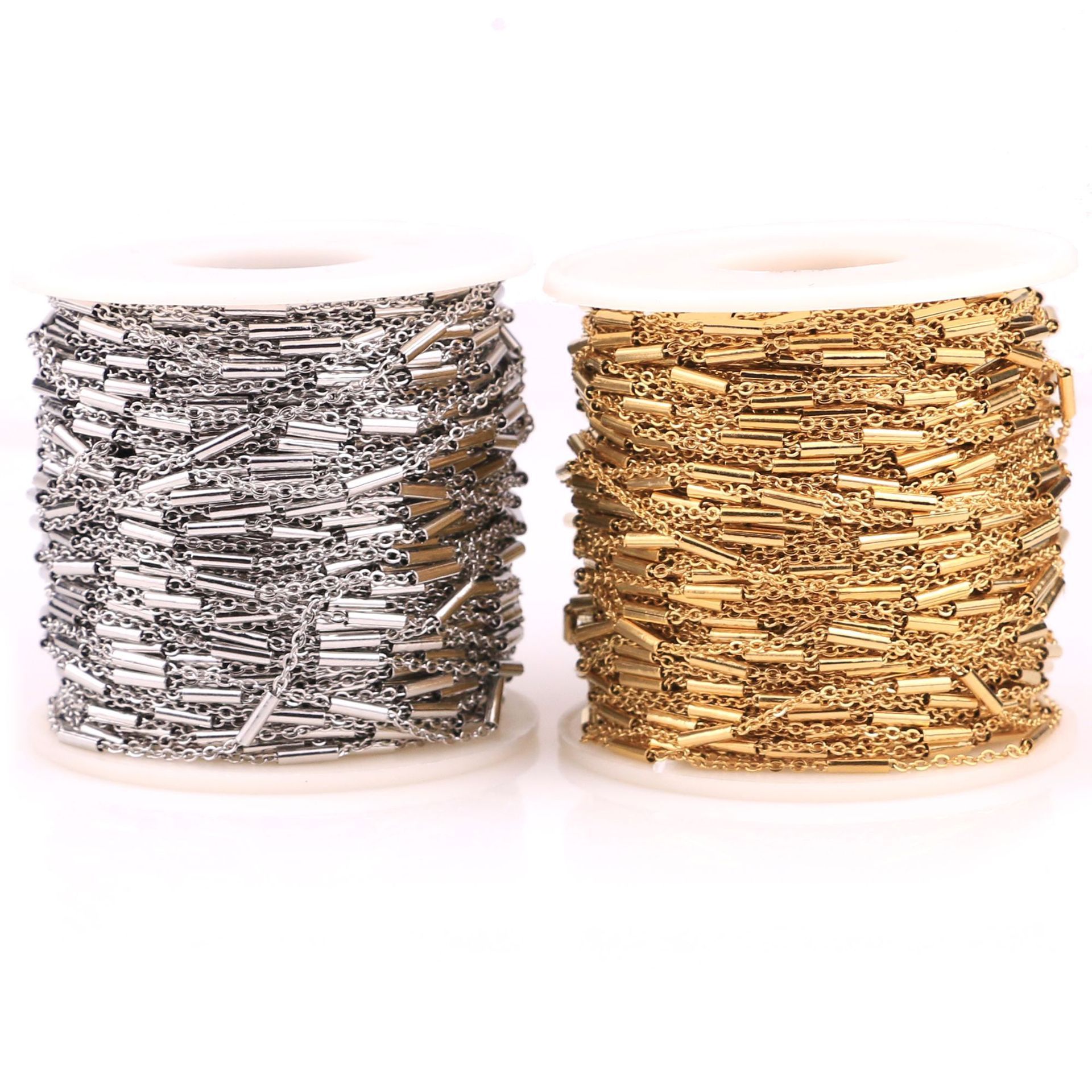 10meters/roll Gold Plated Stainless Steel Necklace Chain Bulk For Jewelry Making Diy Decoration