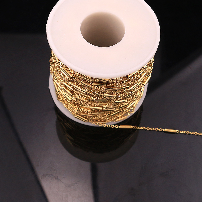 10meters/roll Gold Plated Stainless Steel Necklace Chain Bulk For Jewelry Making Diy Decoration