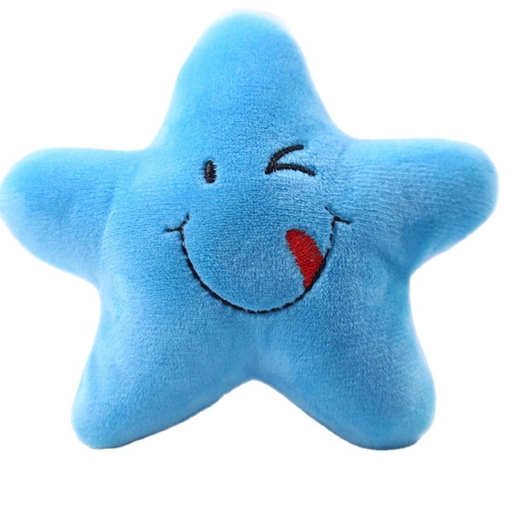 Diy  small star smiley face  stuffed soft animal dog vocal plush toy for pet chew