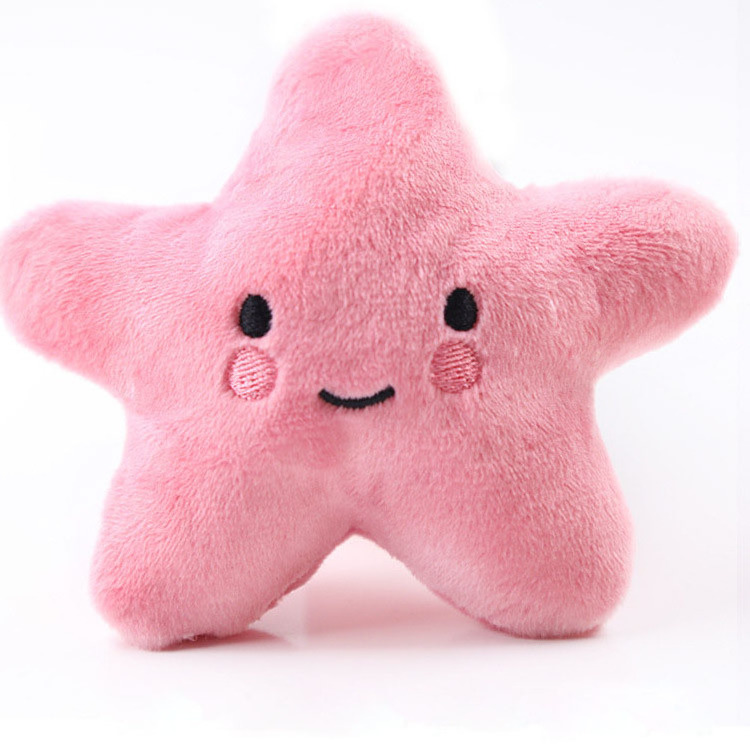 Diy  small star smiley face  stuffed soft animal dog vocal plush toy for pet chew