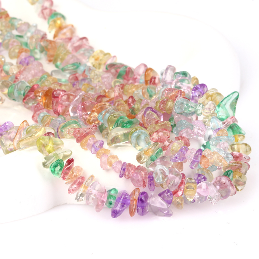 New Design Natural Spring Color Gravel Chip Crystal Glass Irregular Beads For Jewelry Making DIY Bracelet Finding Accessories