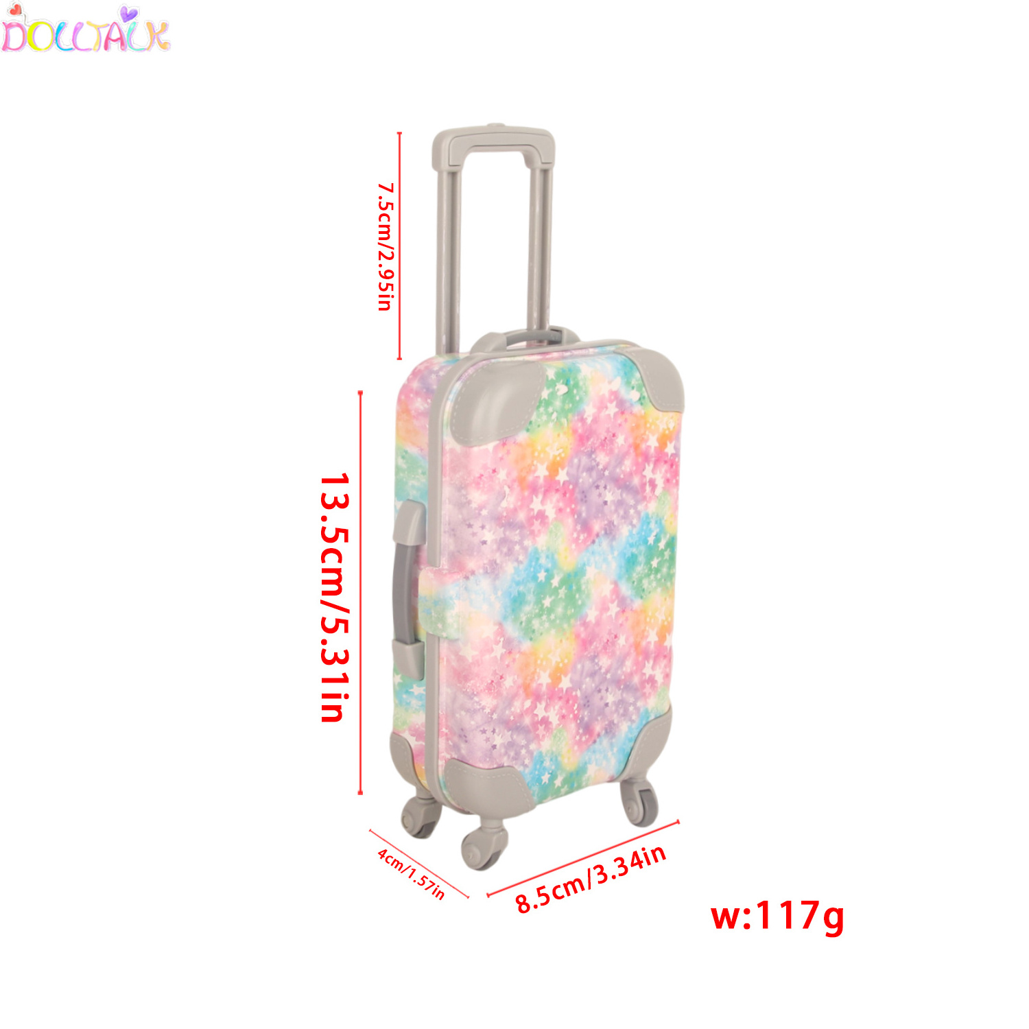 Wholesale Factory New Arrival Mini Suitcase 18 Inch American Doll Accessories Colorful Star Suitcase