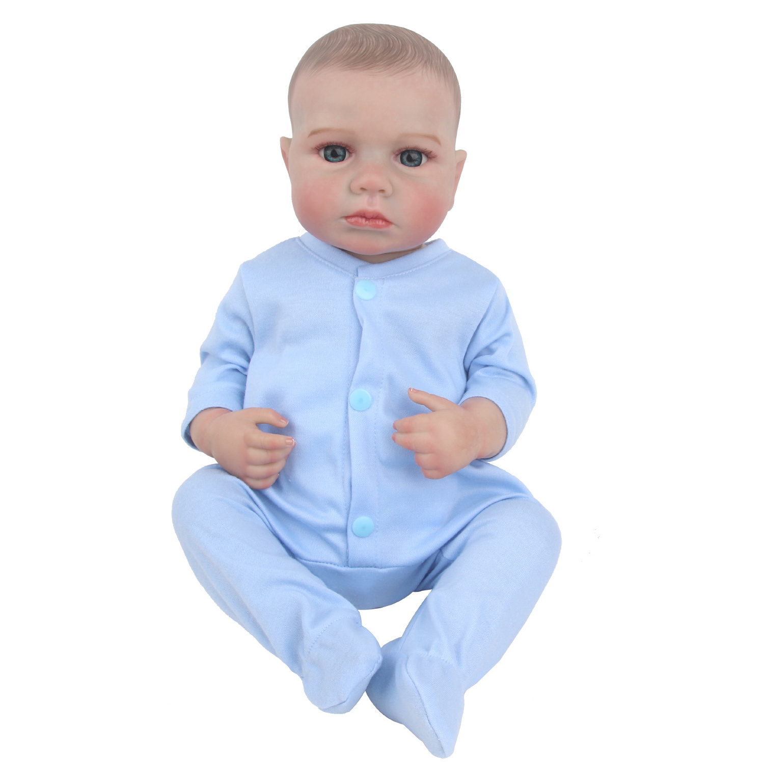 NPK Reborn Doll 42cm Cute Reborn Baby Doll Full Body Silicone Big Eyes Boy Doll Toy