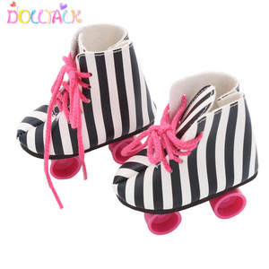 American 18 inch doll shoes zebra-stripe ice skates