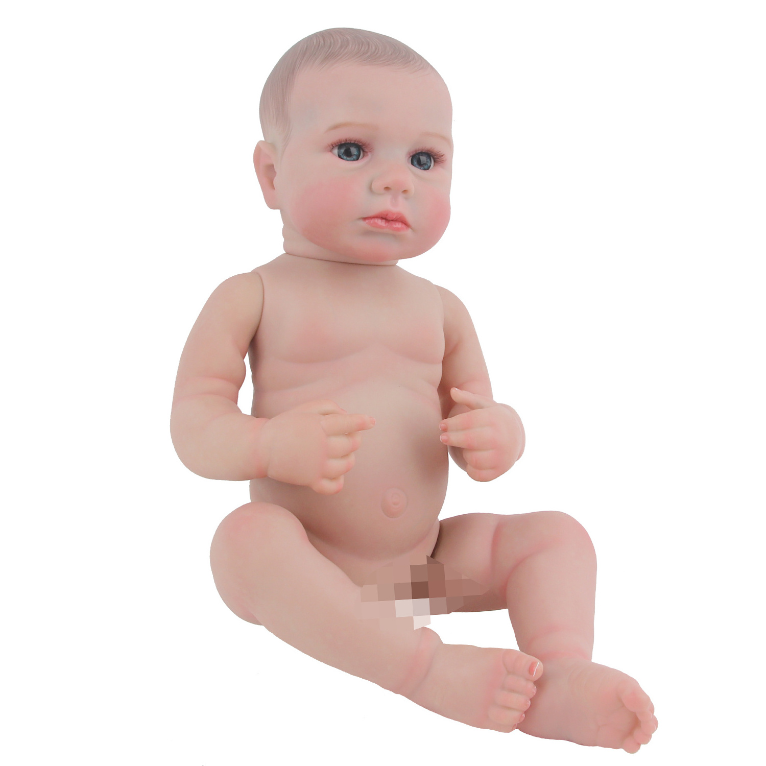 NPK Reborn Doll 42cm Cute Reborn Baby Doll Full Body Silicone Big Eyes Boy Doll Toy