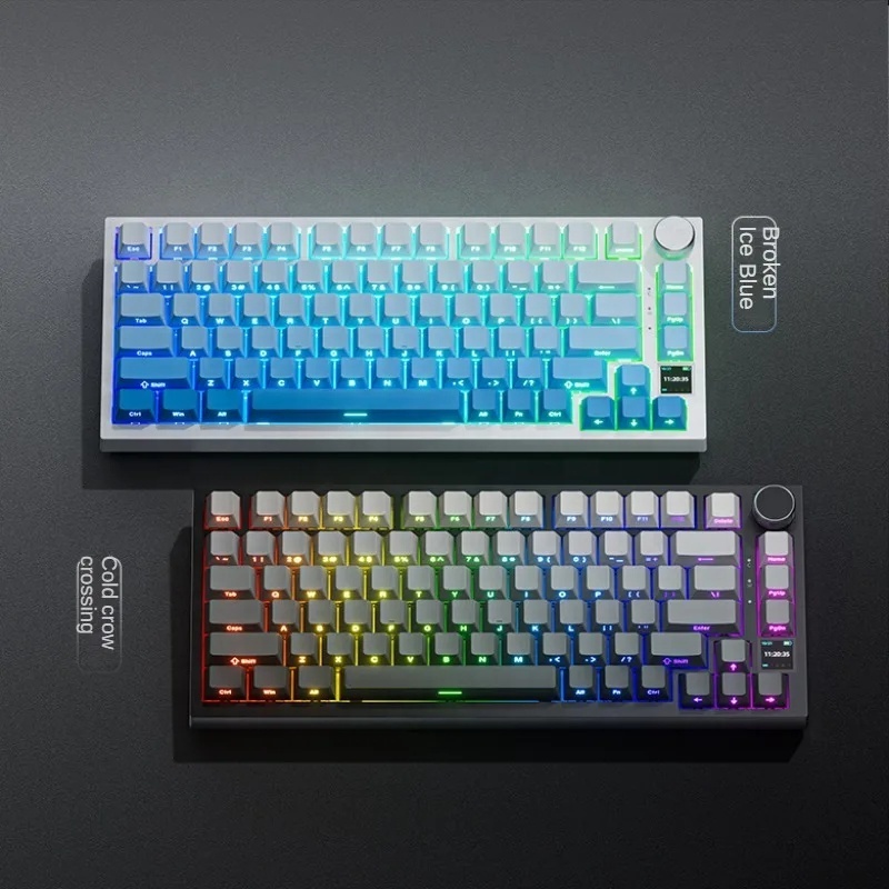 AJAZZ AK820 Wired Mechanical Keyboard Single Mode RGB 81 Keys Hot Swap Customized Ergonomic Design PC Office E-sports Keyboard