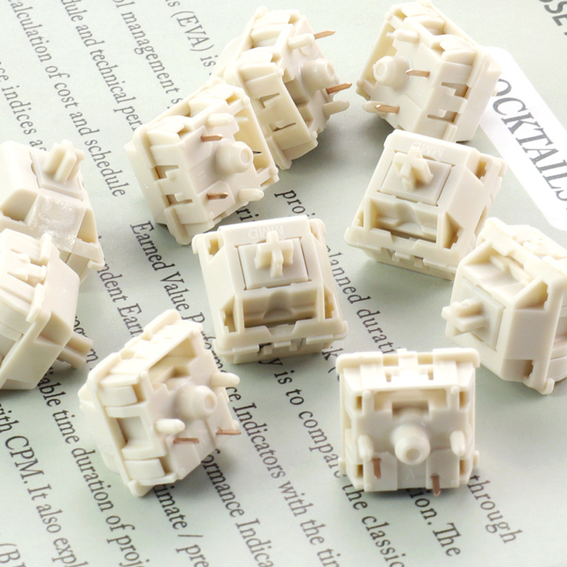 MMD V4 Ice Cream Milk White Switches 5 Pins 45g Super Smooth Complete POM Linear Switches Mechanical Keyboard Switch