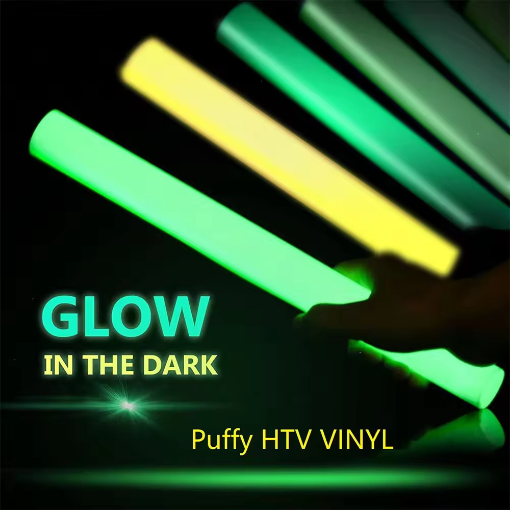 Wholesale Htv Dark Light Blue Green Heat Transfer Vinyl For Small Design Luminous Film Glow In The Dark Vinyl Rolls For Textile