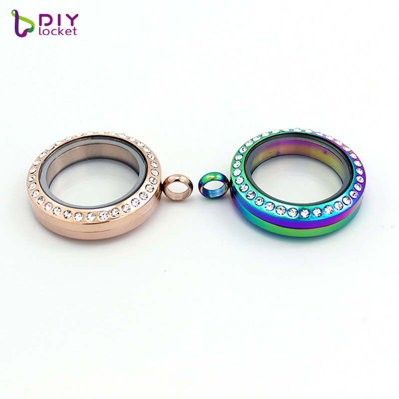 Wholesale Mixed Styles 25mm Screw Stainless Steel Lockets Charm Necklace For Floating locket