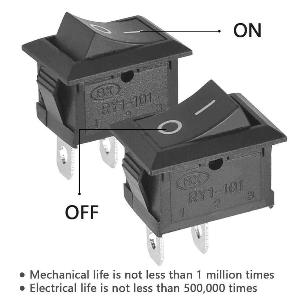 KCD1 ON-OFF 15*21mm 2pin Ship Type Switch 6A 250V 10A 125V Rocker Switch