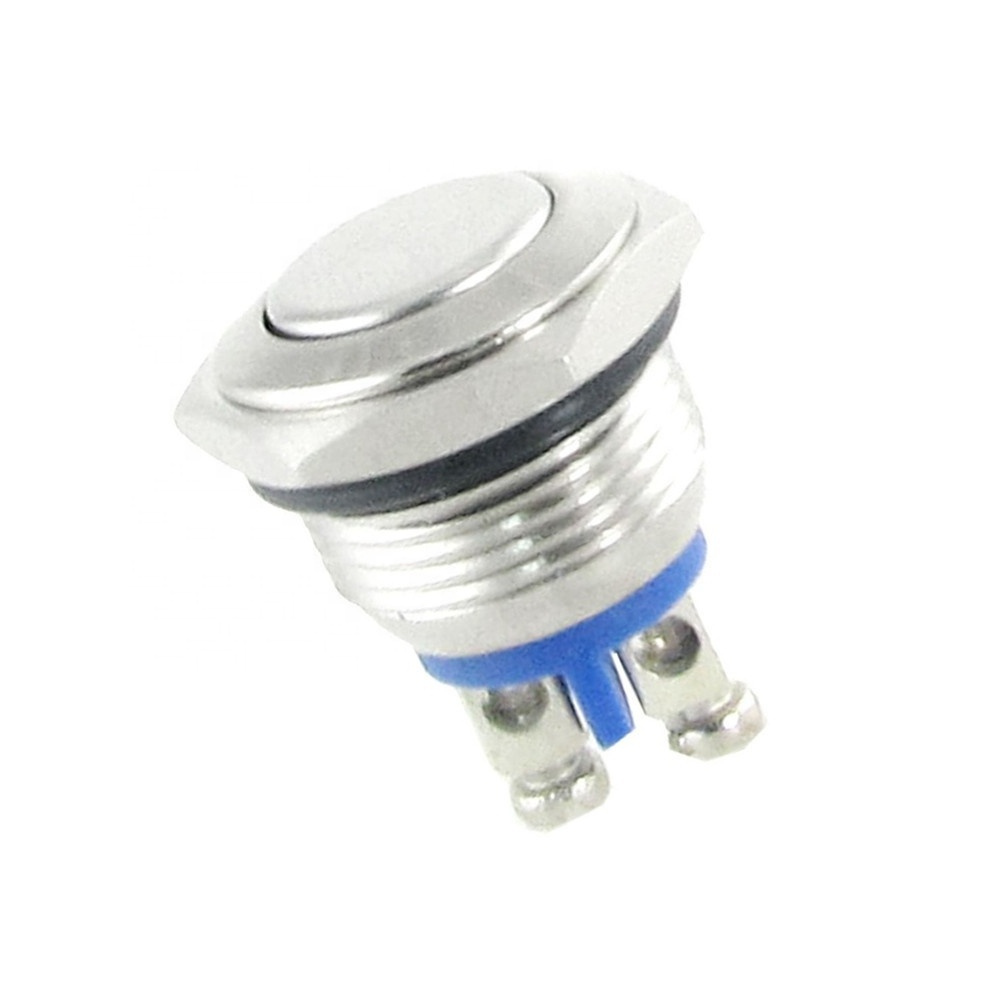 16mm Anti-Vandal Momentary Stainless Steel Metal Push Button Switch Raised Top