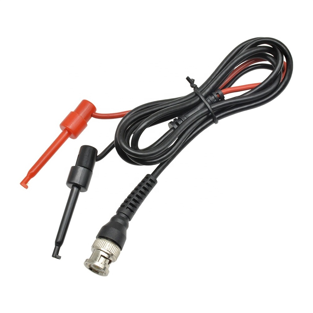 BNC Q9 Male Plug to Mini Grabber Test Lead Set with Dual Hook Probe BNC Test Cable Oscilloscope Probe Lead