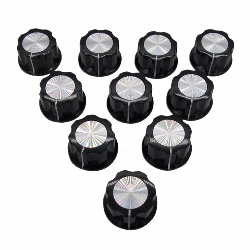 1*10PCS 16mm Rotary Control Turning Knob for Hole 6mm Dia. Shaft Potentiometer 360 Degree 100% New Origin