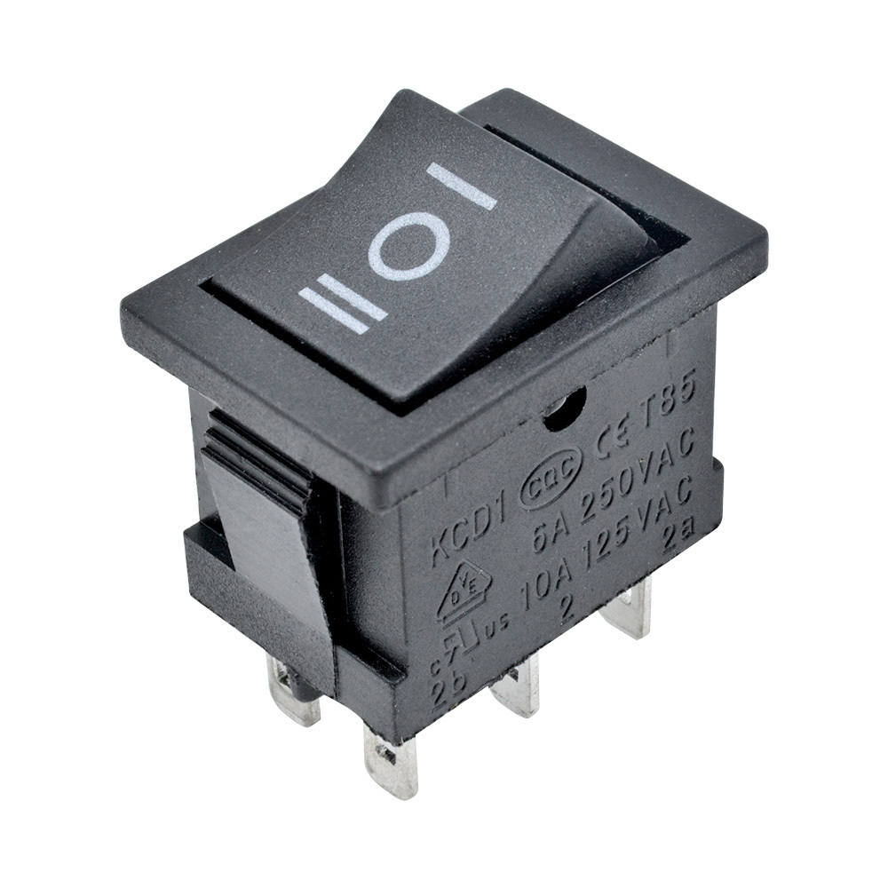 High Quality 5 pieces 6Pin DPDT ON-OFF-ON 3 Position Snap Boat Rocker Switch AC 6A/250V 10A/125V