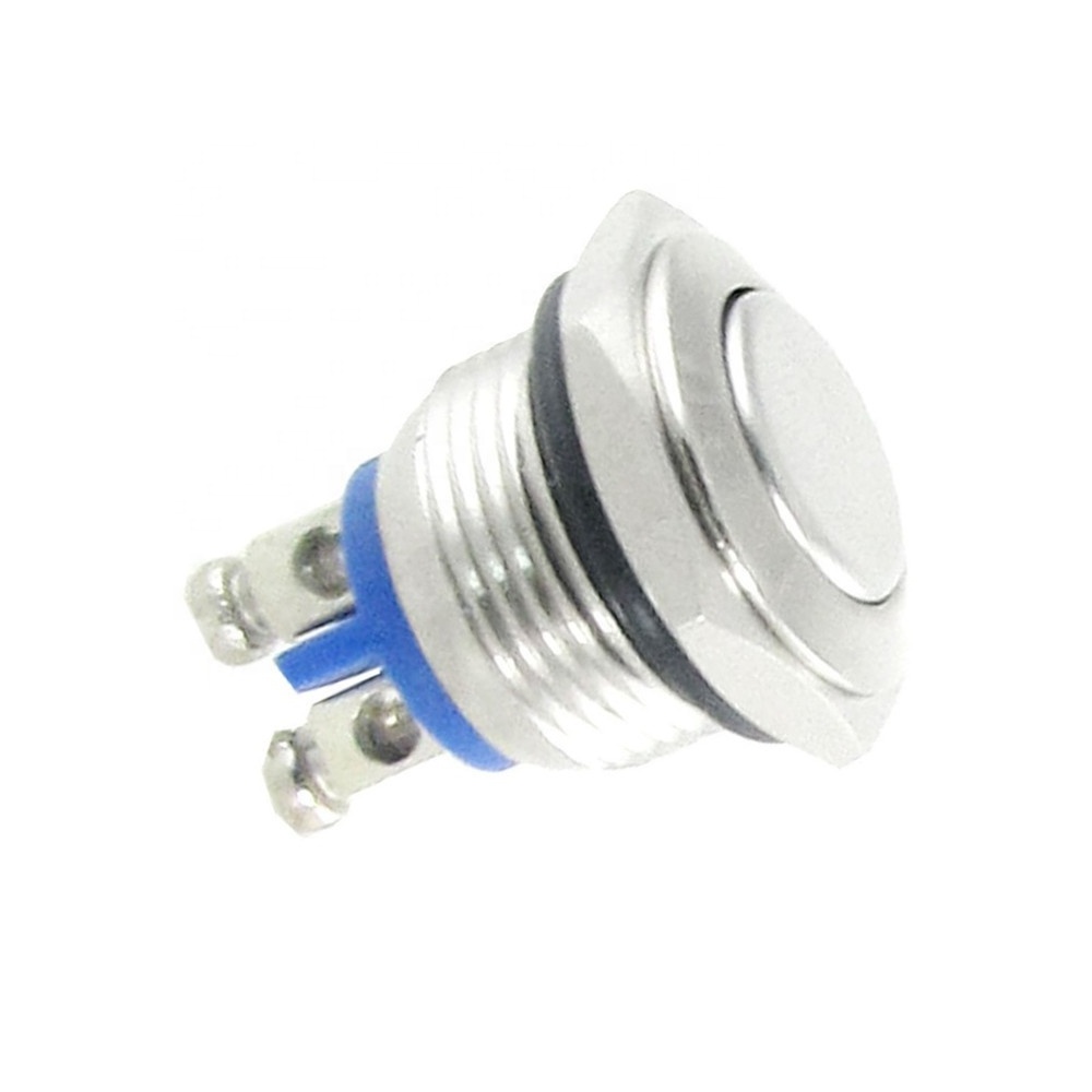 16mm Anti-Vandal Momentary Stainless Steel Metal Push Button Switch Raised Top